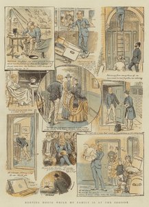 Hushållning medan familjen är vid havet (chromolitho)