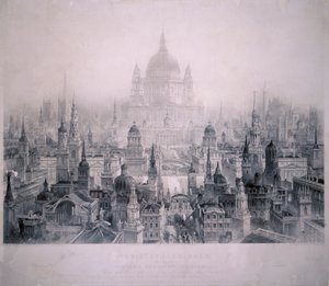 Drömstaden av Christopher Wrens byggnader, 1842 av William Richardson