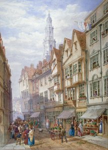 Gamla hus på Wych Street, Westminster, London, 1873