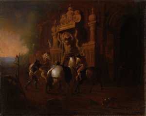 Hästar vid en fontän, 185657.