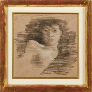 Flicka i Paris (krita och vit krita) av William Rothenstein