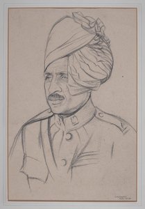 Indisk kavalleriman av William Rothenstein