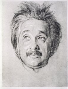 Porträtt av Albert Einstein (1879-1955) (litho)