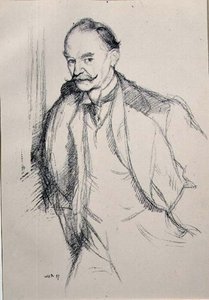 Porträtt av Thomas Hardy (1840-1928) från serien "English Portraits"