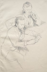 Ricketts och Shannon, 1897. av William Rothenstein