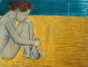 Sittande kvinnlig naken av William Rothenstein