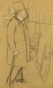 The Connoisseur - Möjligen ett porträtt av Mons. Julien, ca 1890 (kol & vit krita på papper)