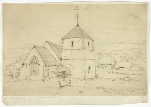 Eastham Church nära Eastbourne Sussex av William Roxby Beverley