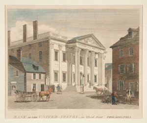 Förenta staternas bank på Third Street i Philadelphia av William Russell Birch