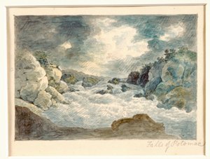 Falls of the Potomac, c.1800-10 (penna och akvarell på papper)