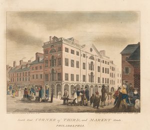 Sydöstra hörnet av Third Street och Market Street av William Russell Birch