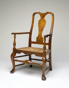 Fåtölj, ca 1745-60 (mjuk lönn, atlantisk vit ceder, gul poppel & rusa) av William Savery