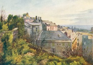 Genua, från Corso Magenta (färglitografi)