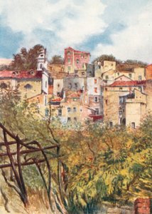 Del av Gamla stan, San Remo (färglitografi) av William Scott