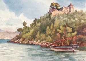 "Castello Brown", Portofino (färglitografi)
