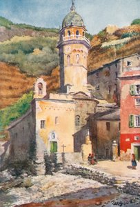 Vernazza (färglitografi) av William Scott