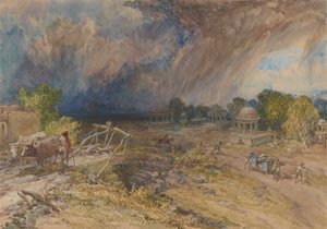 Dammstorm på väg, nära Jeypore, Rajpootana
