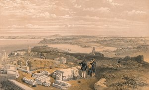 "Sebastopol från Old Chersonese and Ancient Church of St Vladimir", 1856. Konstnärer: William Simpson, E Walker.