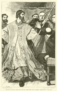 Bonner skulle ha slagit honom med sin korsstav, men hans kaplan stoppade honom av William Small