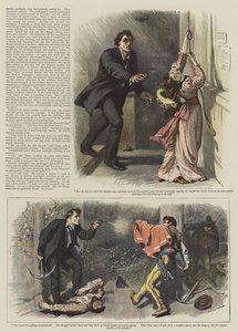 Illustration för An Episode of West Woodlands, av Bret Harte (chromolitho) av William Small