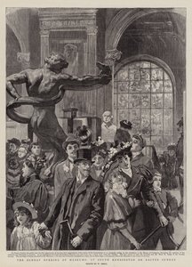 Söndagens invigning av museum, i South Kensington på påskdagen av William Small
