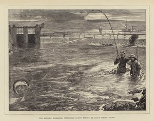 Det västra höglandet, Connemara, laxfiske vid Lough Corrib, Galway av William Small
