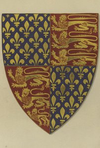 Vapen av kung Edward III, från hans grav i Westminster Abbey Church (chromolitho) av William St John Hope
