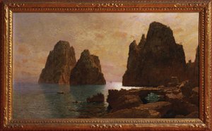 Ön Capri: Faraglioni-klipporna av William Stanley Haseltine