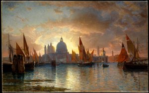 Santa Maria della Salute, solnedgång av William Stanley Haseltine