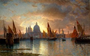 Santa Maria della Salute, solnedgång, 1870-85.