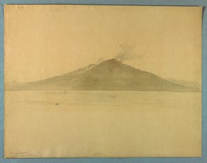Studie av Vesuvius från Sorrento, Italien