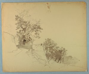 Studie av landskap av William Stanley Haseltine