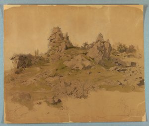 Studie av landskap av William Stanley Haseltine
