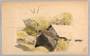 Studie av landskap, Schweiz av William Stanley Haseltine