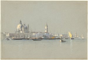 Utsikt över Giudecca-kanalen mot Salute och Campanile of San Marco av William Stanley Haseltine
