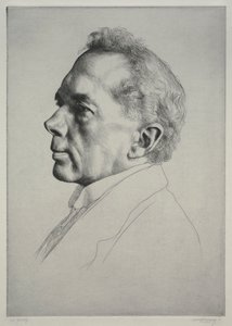 Campbell Dodgson, profil till vänster av William Strang