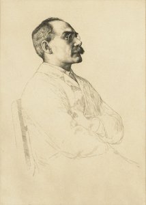 Porträtt av Rudyard Kipling 1865-1936. av William Strang