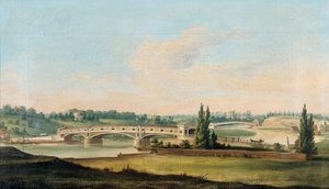 En vy av en bro över Schuylkill River av William Strickland