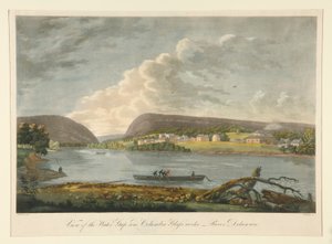 Utsikt över Water Gap och Columbia Glass Workshop av William Strickland