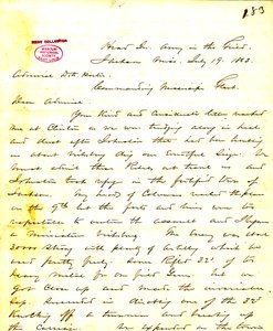 Letter from W. T. Sherman, headquarters, Army in the Field, Jackson, Mississippi, to [David D.] Porter, July 19, 1863 av William T. Sherman
