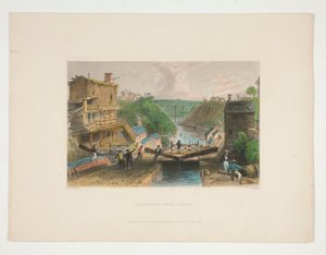 Lockport, Erie Canal, illustration för Nathaniel Parker Willis av William Tombleson