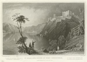 St Goar och ruinerna av Fort Rheinfels