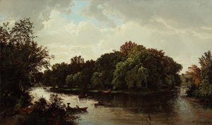Sjöscen, båtliv 1861 (olja på duk) av William Trost Richards