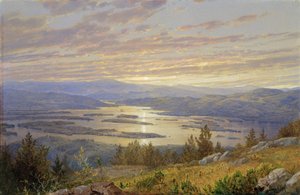 Lake Squam från Red Hill, 1874.