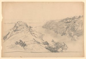 Studie för "From Paradise to Purgatory, Newport" av William Trost Richards