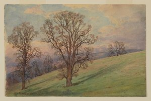 Studie av landskap, Chester County, PA av William Trost Richards