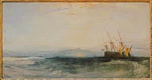 Ett fartyg på grund av Joseph Mallord William Turner
