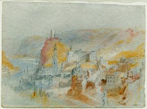 Cochem sett från ovan Endertal av Joseph Mallord William Turner