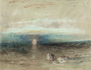 Solnedgång över havet med gurnards av Joseph Mallord William Turner