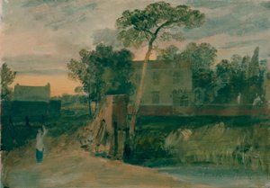 Syon Ferry House, Isleworth, solnedgång av Joseph Mallord William Turner